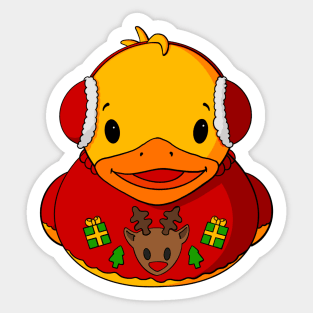 Ugly Sweater Rubber Duck Sticker